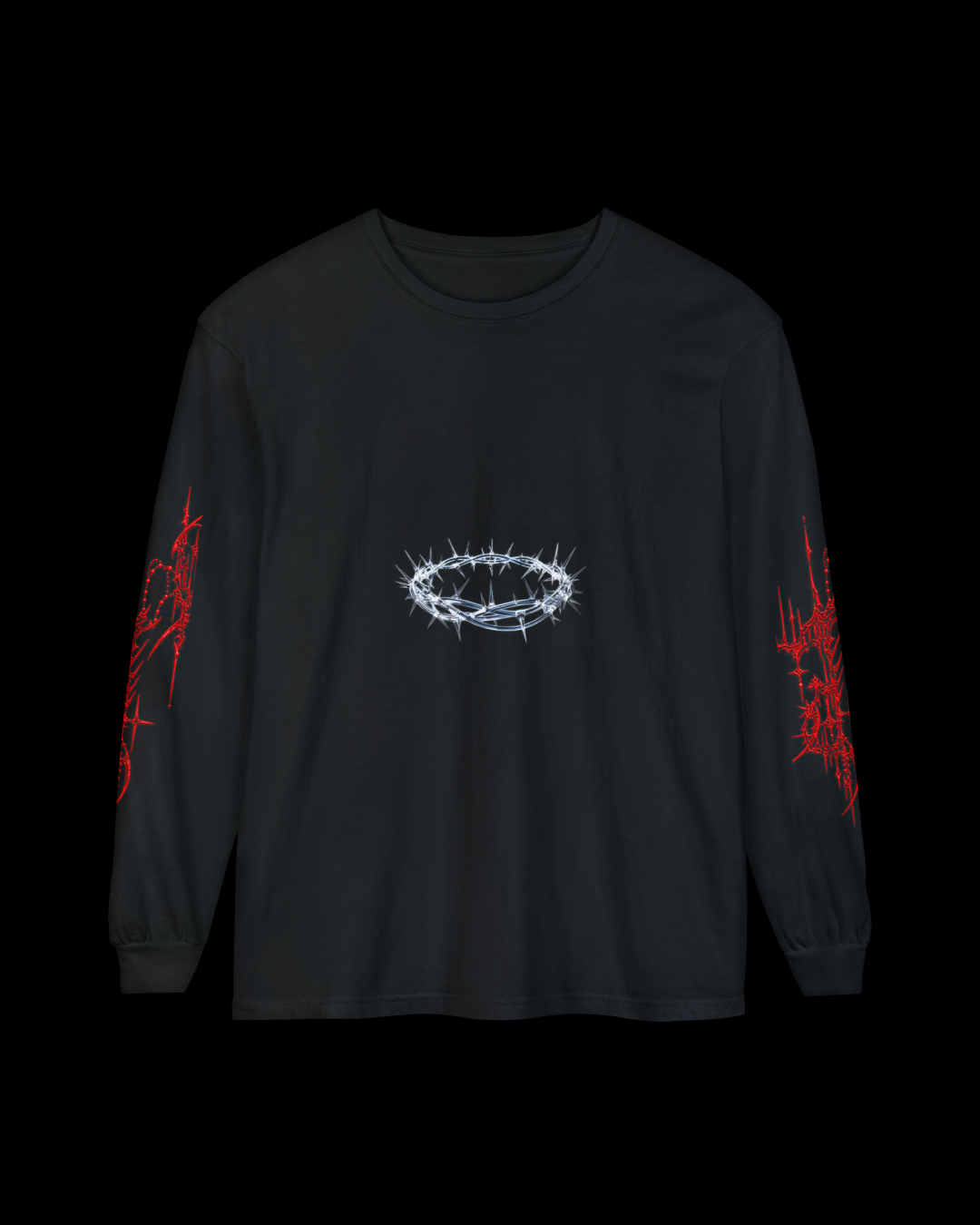 Long Sleeve T-Shirt — Futuristic Angel Halo Graphic