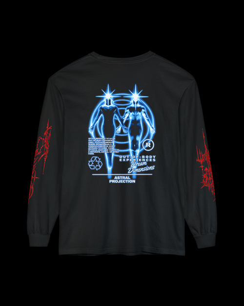Long Sleeve T-Shirt — Futuristic Angel Halo Graphic