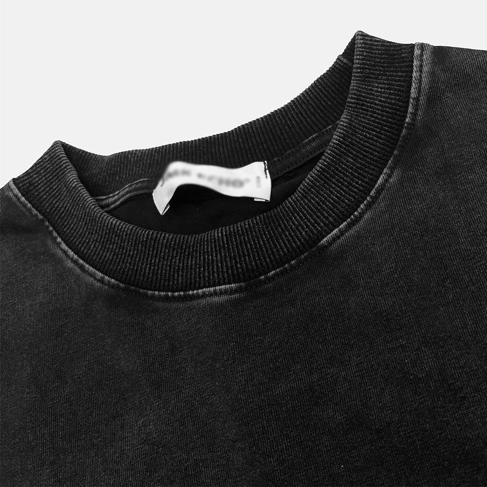 Animal Print Washed Old Long Sleeve Ins American Style - Rivka Wear