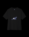 Boxy Tee — Abstract Blue Surfer Graphic - Rivka Wear