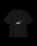 Boxy Tee — Abstract Blue Surfer Graphic - Rivka Wear