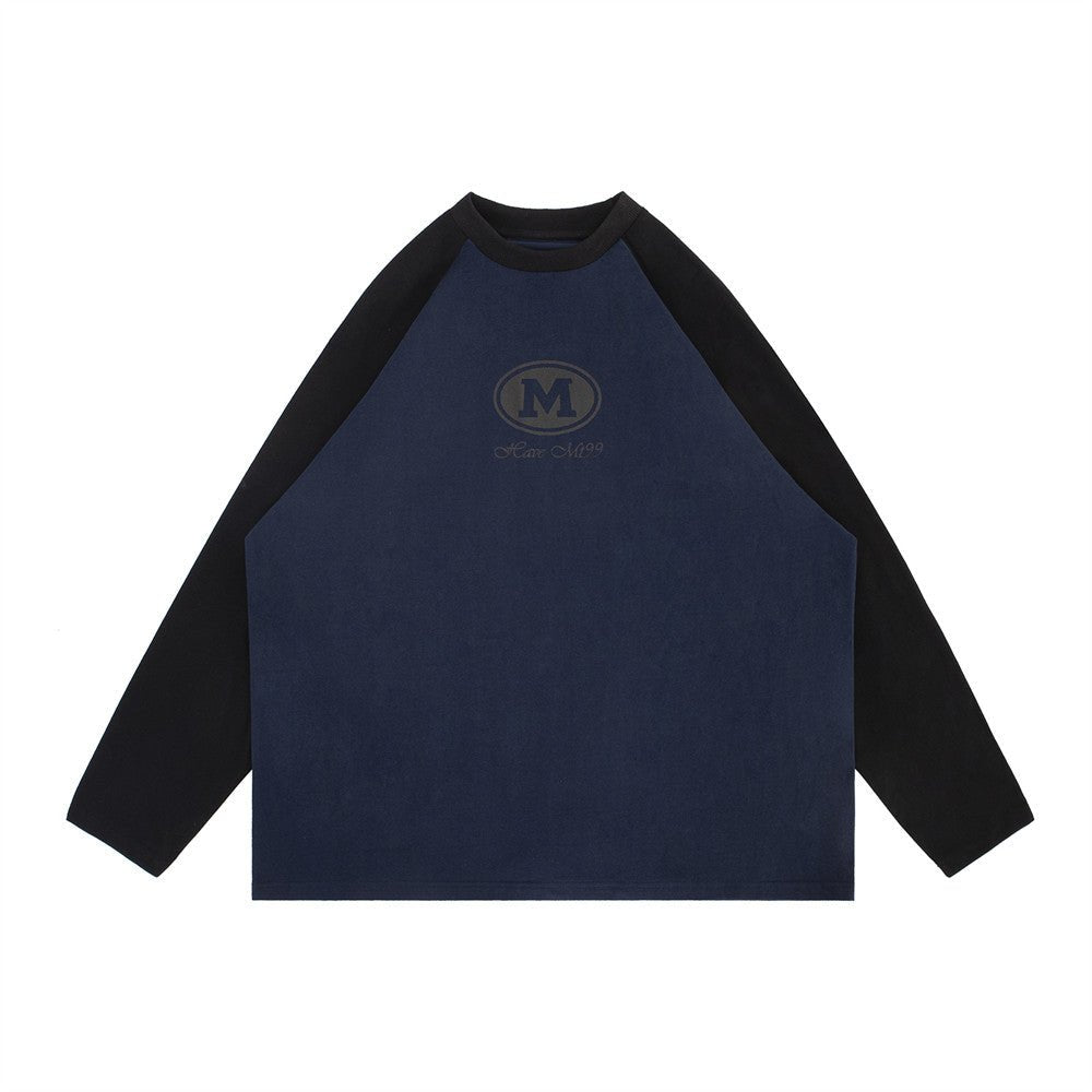 Color-Block Crew Neck Long-Sleeve Street Pullover – Cotton Autumn Sweatshirt - Rivka Wear