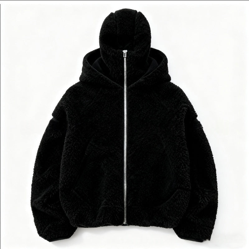 Double-Hooded Fleece Thermal Cardigan Sweatshirt – Relaxed Fit Long Sleeve Pullover - Rivka Wear