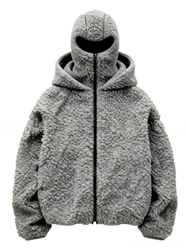 Double-Hooded Fleece Thermal Cardigan Sweatshirt – Relaxed Fit Long Sleeve Pullover - Rivka Wear