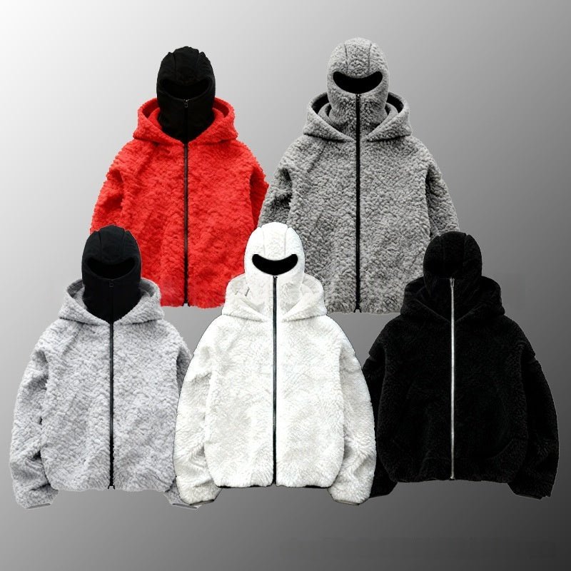 Double-Hooded Fleece Thermal Cardigan Sweatshirt – Relaxed Fit Long Sleeve Pullover - Rivka Wear