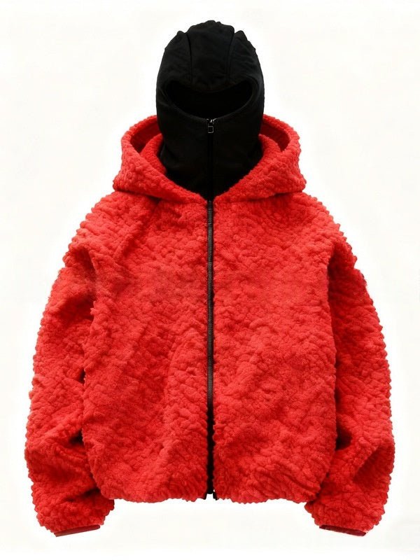 Double-Hooded Fleece Thermal Cardigan Sweatshirt – Relaxed Fit Long Sleeve Pullover - Rivka Wear