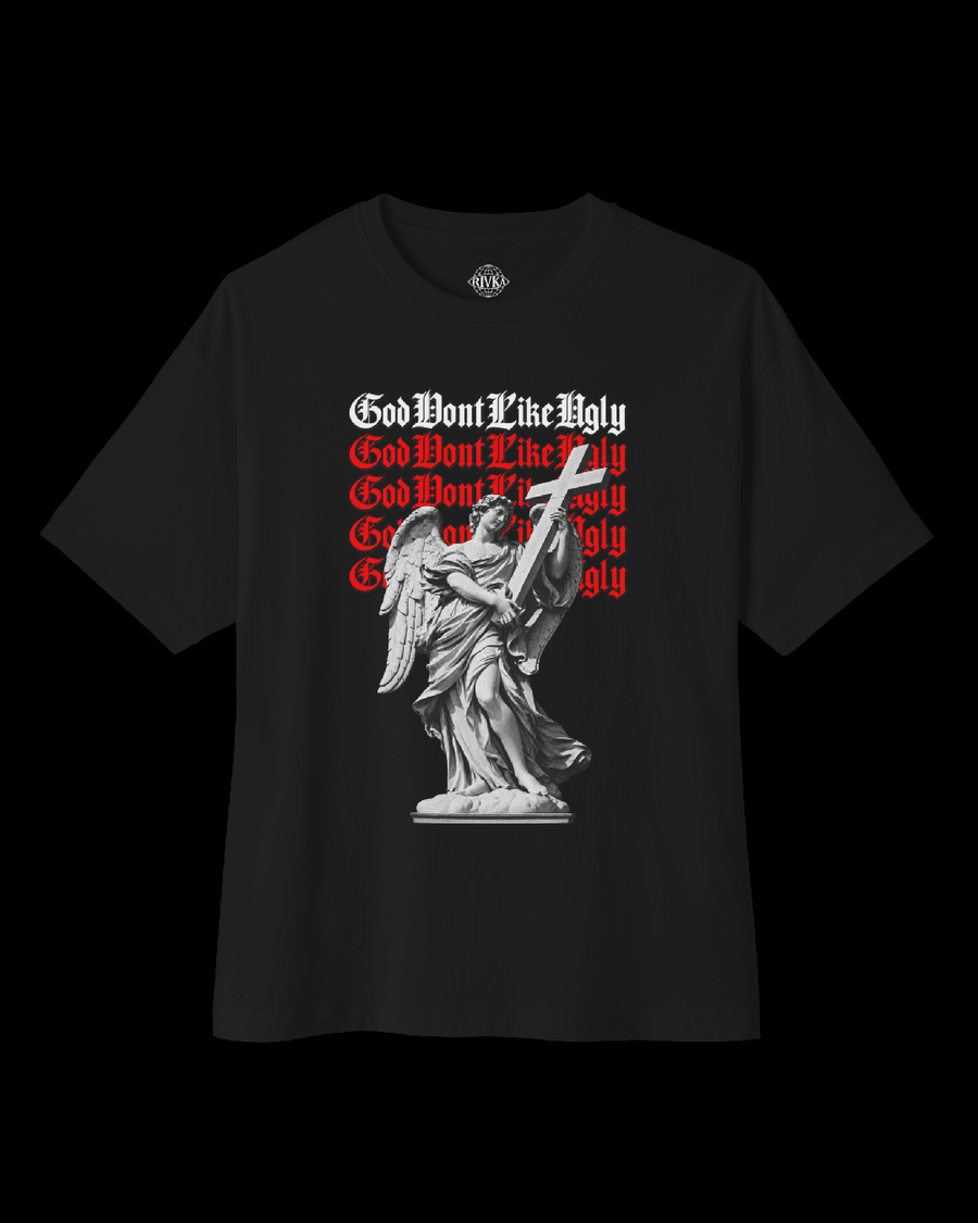 God Don’t Like Ugly Statue Gothic Tee - Rivka Wear
