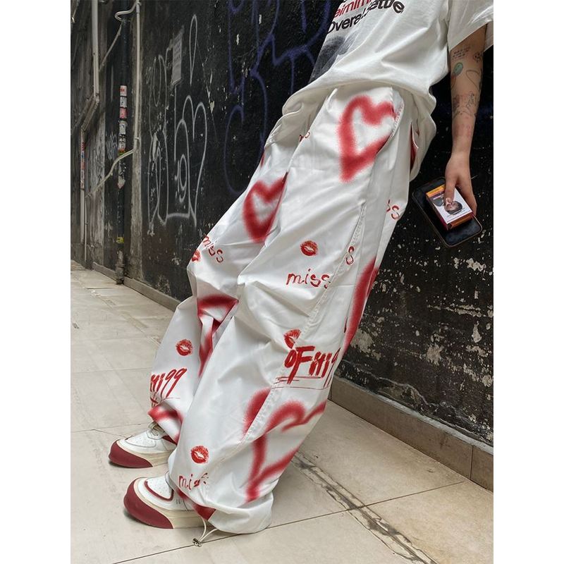 Graffiti Wide-Leg Pants – Hip Hop Streetwear Harem Trousers - RivkaWear
