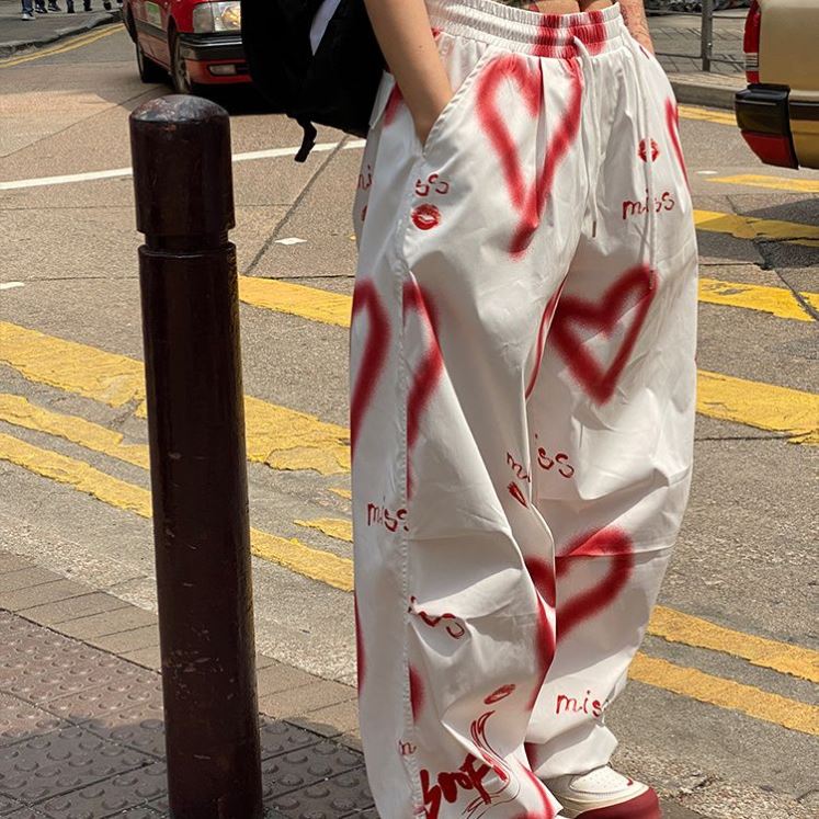 Graffiti Wide-Leg Pants – Hip Hop Streetwear Harem Trousers - RivkaWear