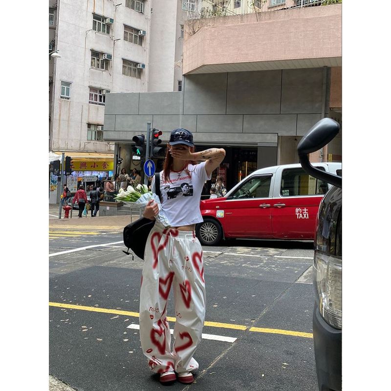Graffiti Wide-Leg Pants – Hip Hop Streetwear Harem Trousers - RivkaWear