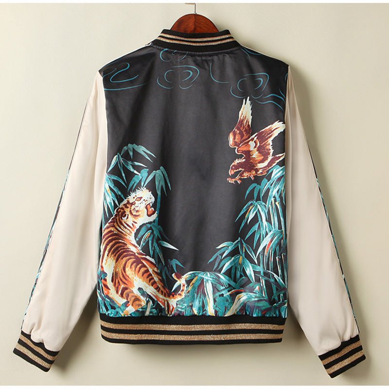 Kanye-Style High Street Baseball Jacket – Zip-Up Lapel Slim Fit Cotton Coat Unisex - Rivka Wear