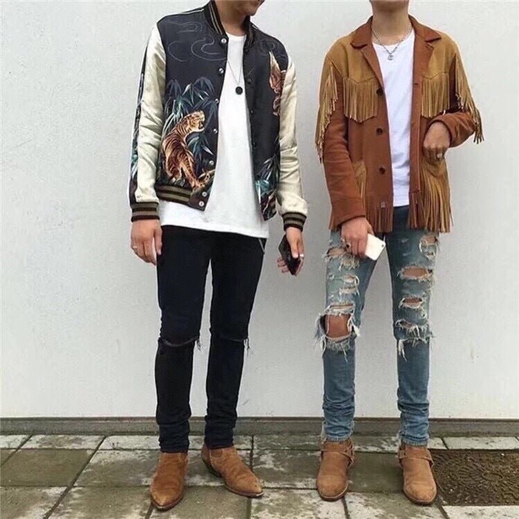 Kanye-Style High Street Baseball Jacket – Zip-Up Lapel Slim Fit Cotton Coat Unisex - Rivka Wear