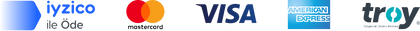Secure payment methods: iyzico, Mastercard, Visa, American Express and Troy