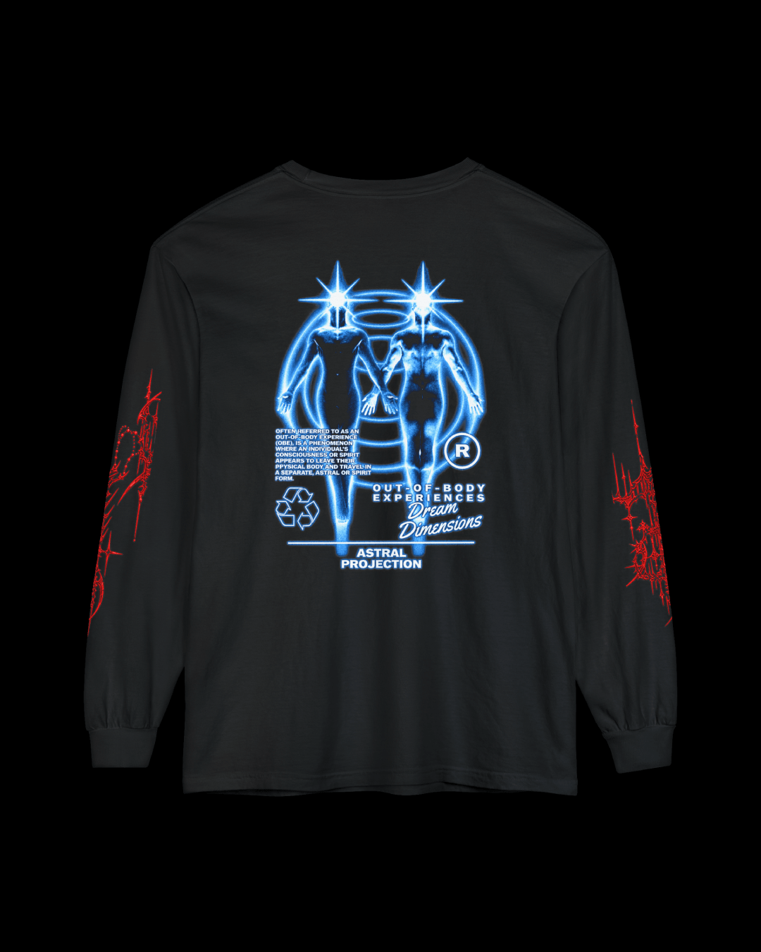 Long Sleeve T-Shirt — Futuristic Angel Halo Graphic - Rivka Wear