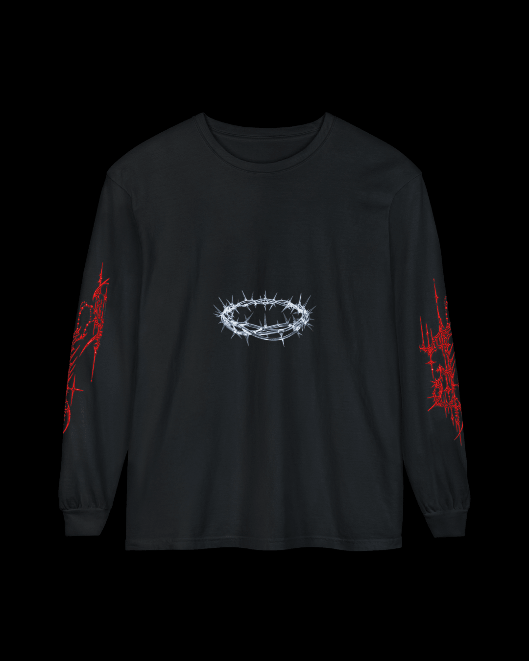 Long Sleeve T-Shirt — Futuristic Angel Halo Graphic - Rivka Wear