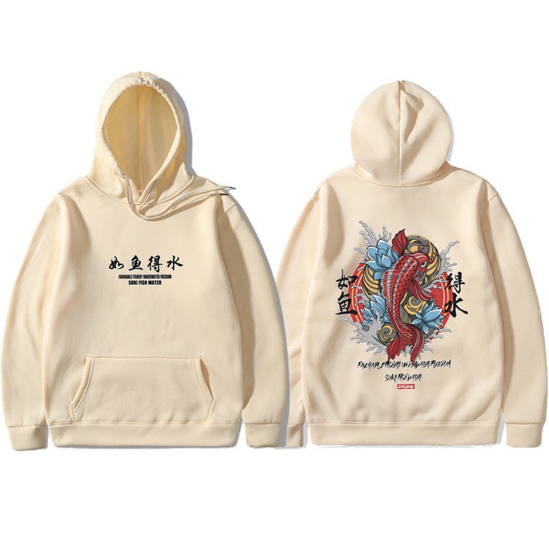 Mens Hip Hop Hoodie Ukiyoe Streetwear - RivkaWear