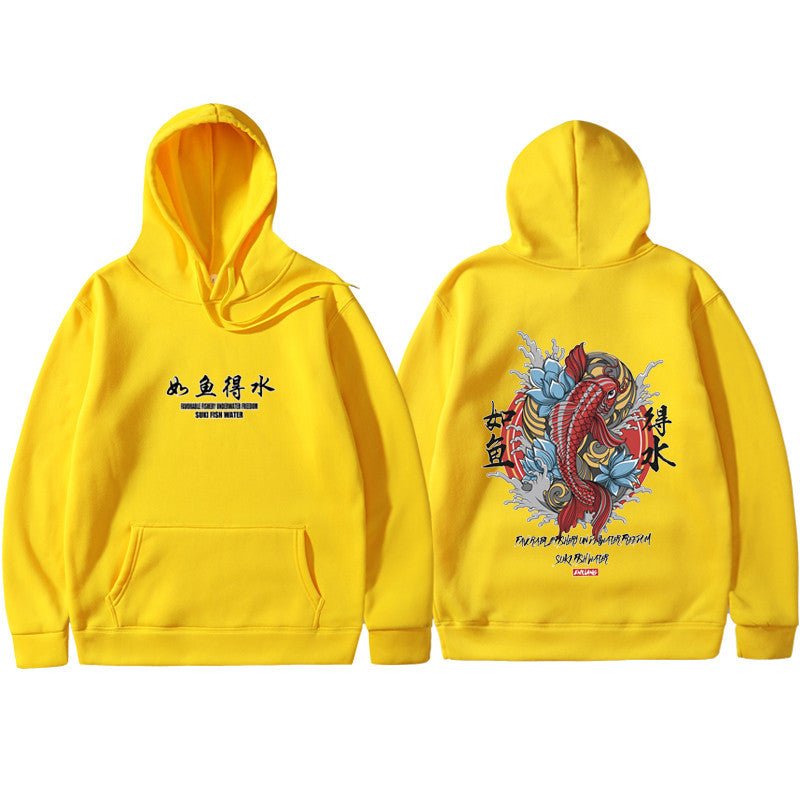 Mens Hip Hop Hoodie Ukiyoe Streetwear - RivkaWear