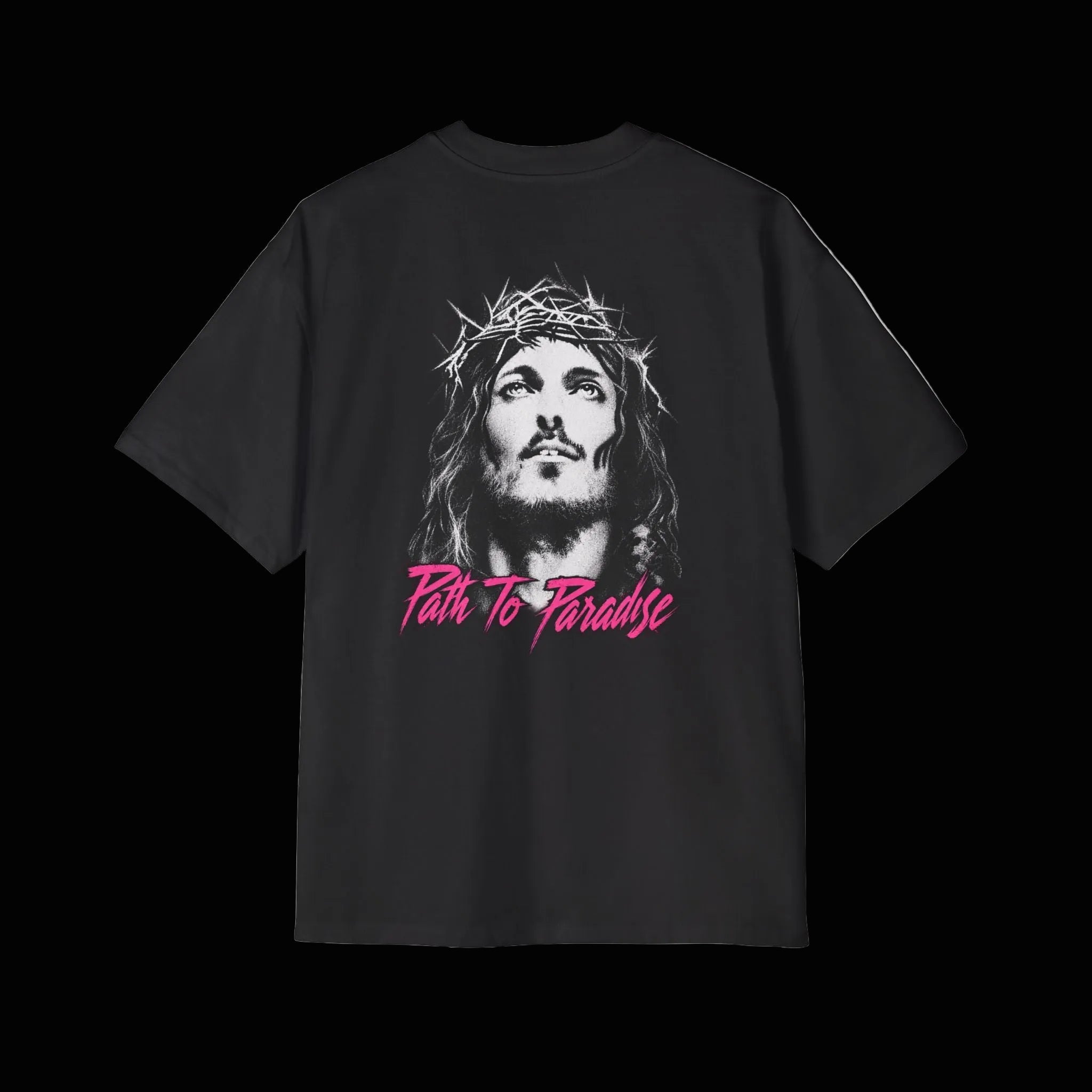 Men's Oversized Tee with Pink Lip Graphic — 'Kiss' Retro Streetwear - Rivka Wear