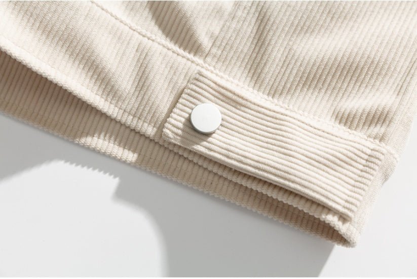 Men's Vintage Embroidered Lapel Jacket – Off-White Loose Fit Single-Breasted Coat - Rivka Wear