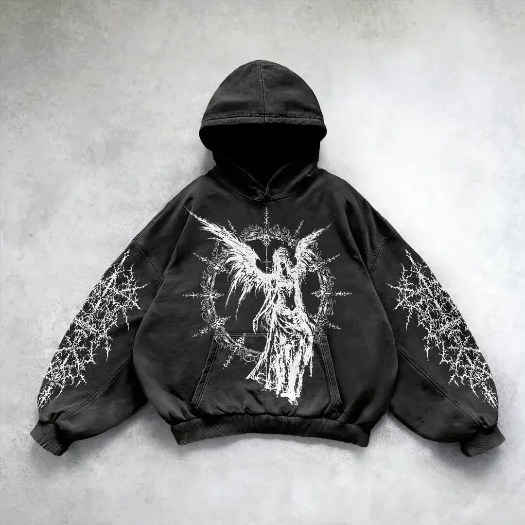 Men's Y2K Hip Hop Hoodie – Graphic Streetwear Sweatshirt - RivkaWear