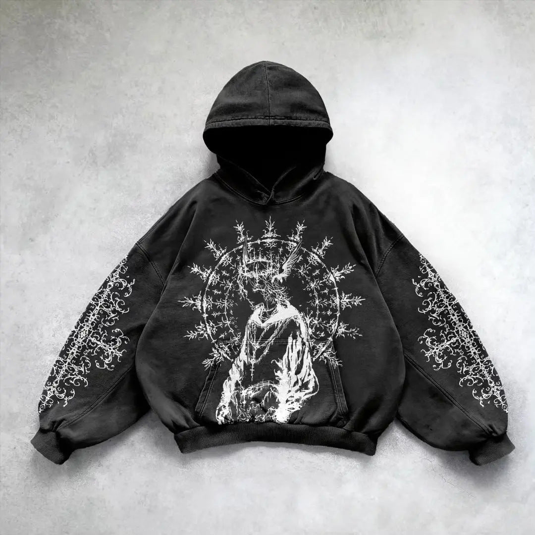 Men's Y2K Hip Hop Hoodie – Graphic Streetwear Sweatshirt - RivkaWear