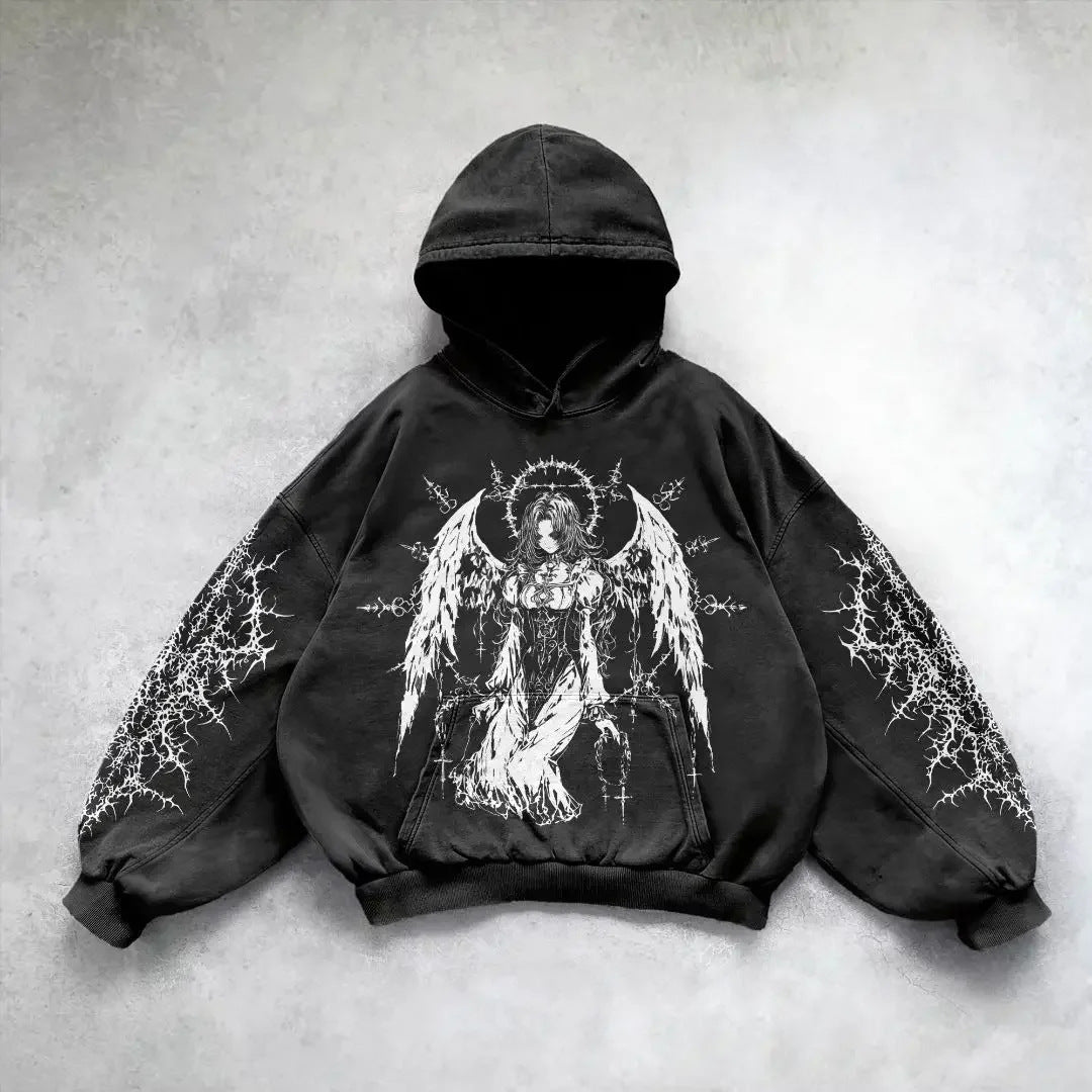 Men's Y2K Hip Hop Hoodie – Graphic Streetwear Sweatshirt - RivkaWear