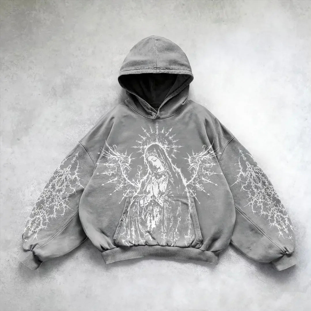 Men's Y2K Hip Hop Hoodie – Graphic Streetwear Sweatshirt - RivkaWear