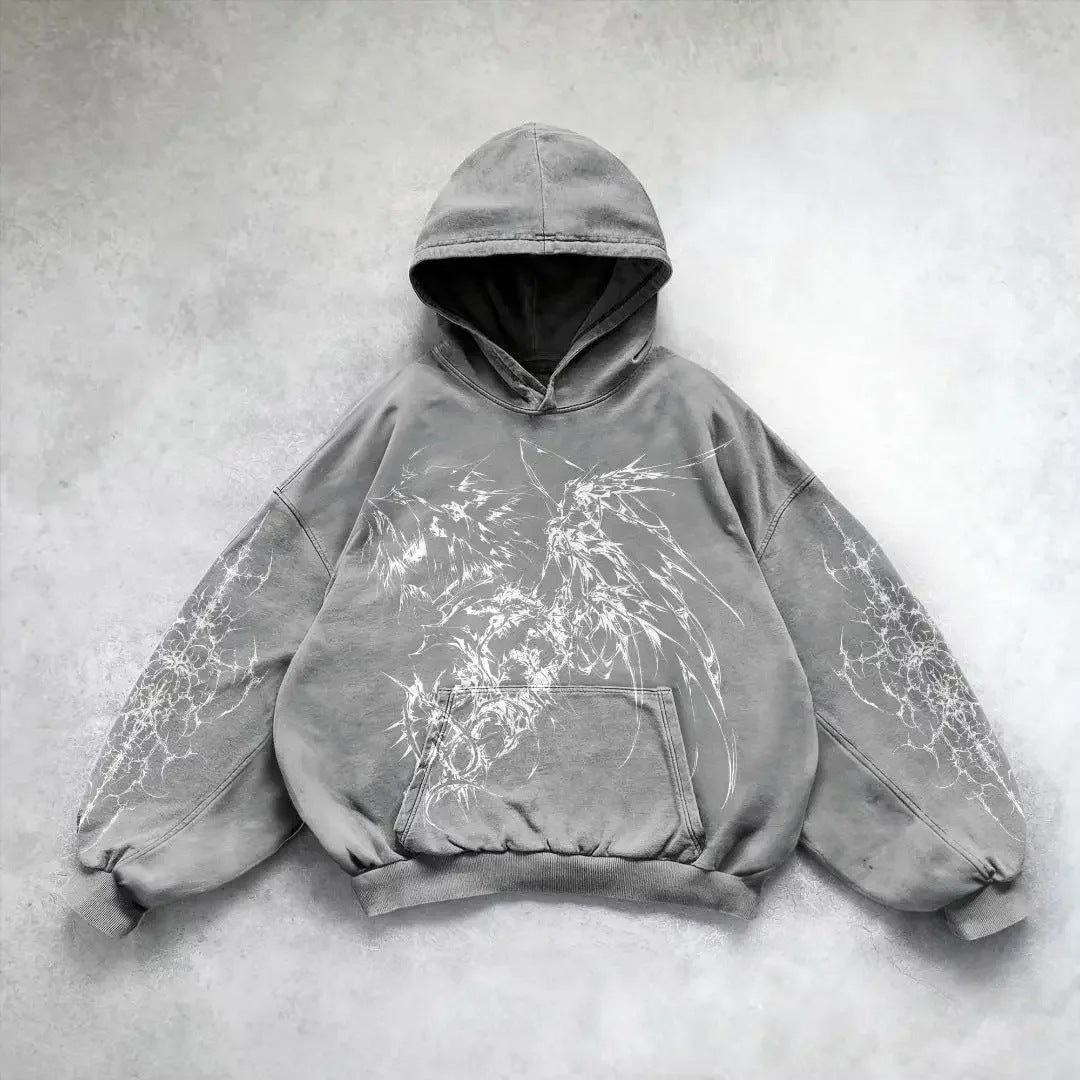 Men's Y2K Hip Hop Hoodie – Graphic Streetwear Sweatshirt - RivkaWear