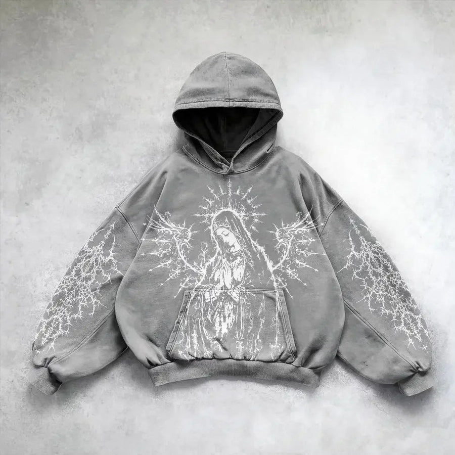Men's Y2K Hip Hop Hoodie – Graphic Streetwear Sweatshirt - RivkaWear