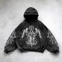 Men's Y2K Hip Hop Hoodie – Graphic Streetwear Sweatshirt - RivkaWear