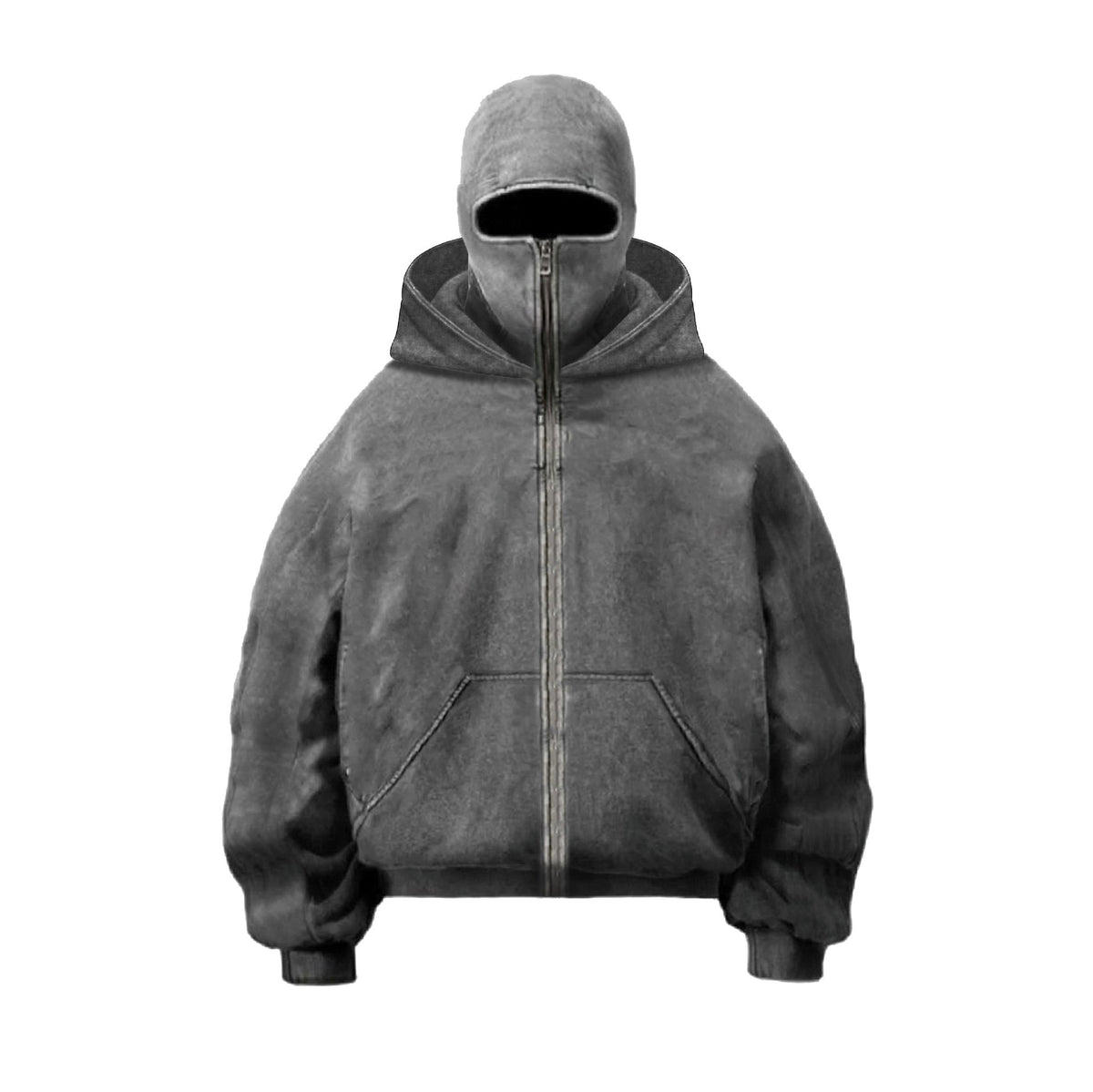 Men's Y2K Washed Vintage Street Zip Sweatshirt – Thick Hip Hop Embroidered Pullover - Rivka Wear