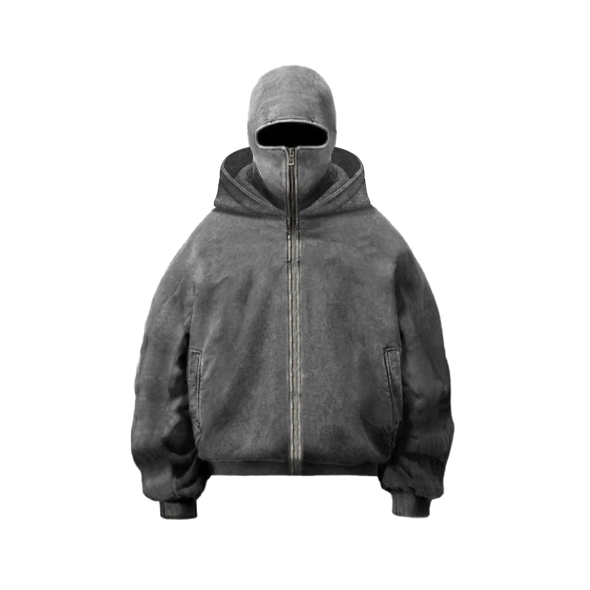 Men's Y2K Washed Vintage Street Zip Sweatshirt – Thick Hip Hop Embroidered Pullover - Rivka Wear