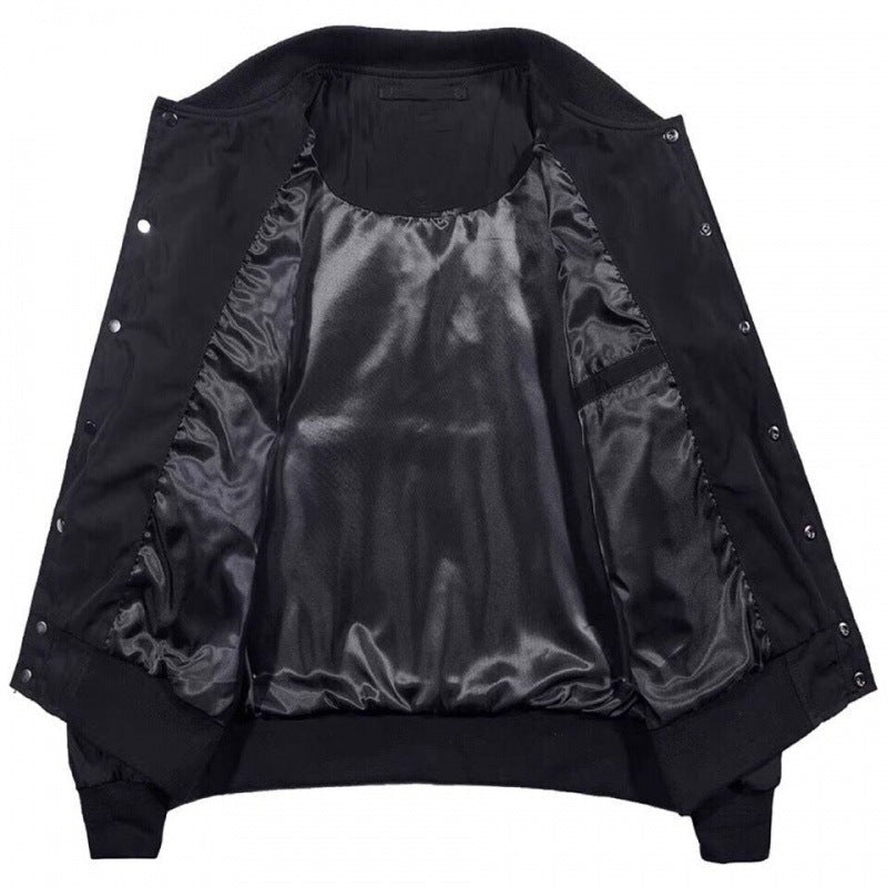 Oversize Loose Embroidered Flight Jacket – Stand Collar Thickened Nylon Coat - Rivka Wear