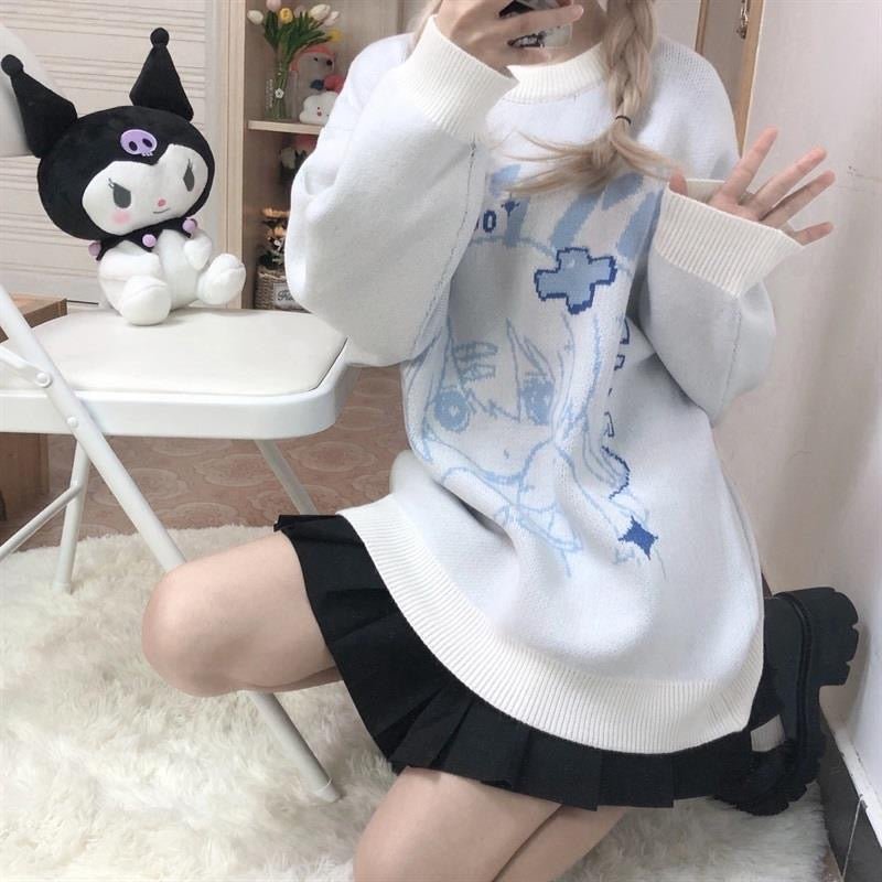 Oversize Round Neck Long Sleeve Jumper – Casual Knit Sweater - Rivka Wear