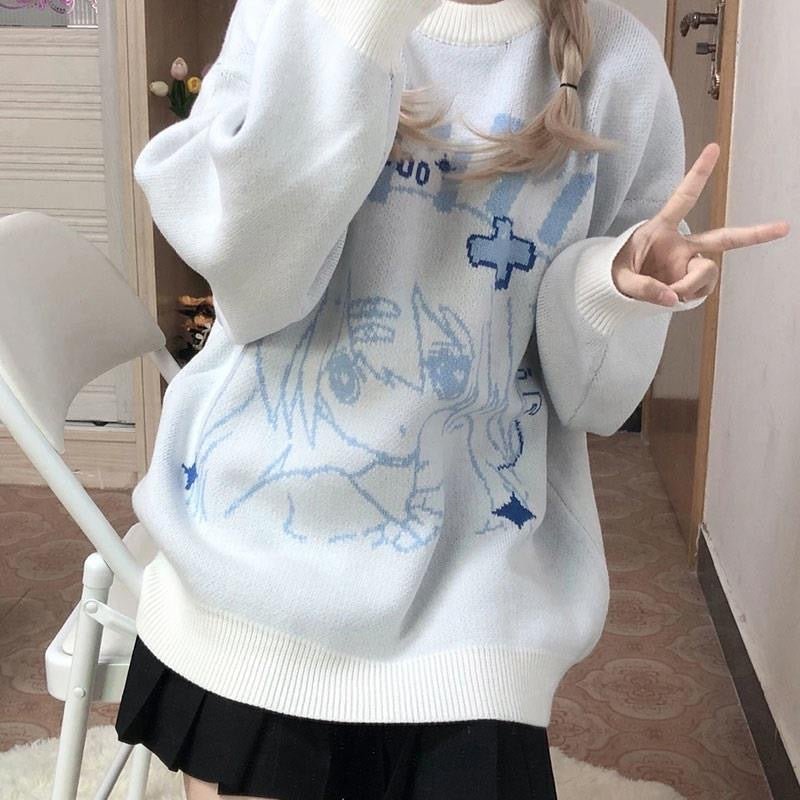 Oversize Round Neck Long Sleeve Jumper – Casual Knit Sweater - Rivka Wear