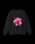 Pink Hibiscus Graffiti Crewneck Sweatshirt - Rivka Wear