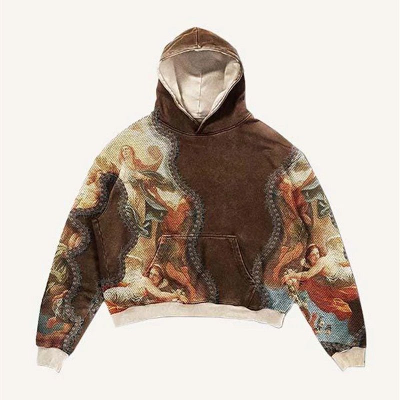 Retro High-Street Y2K Harajuku Gothic Hoodie – Digital Print Pullover Sweatshirt - Rivka Wear