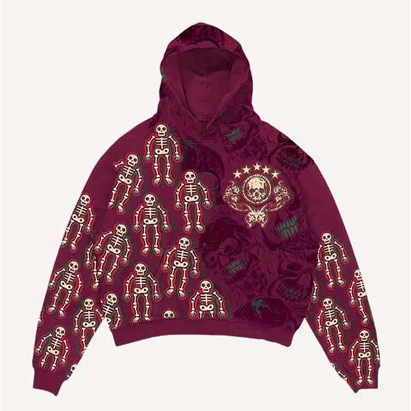 Retro High-Street Y2K Harajuku Gothic Hoodie – Digital Print Pullover Sweatshirt - Rivka Wear