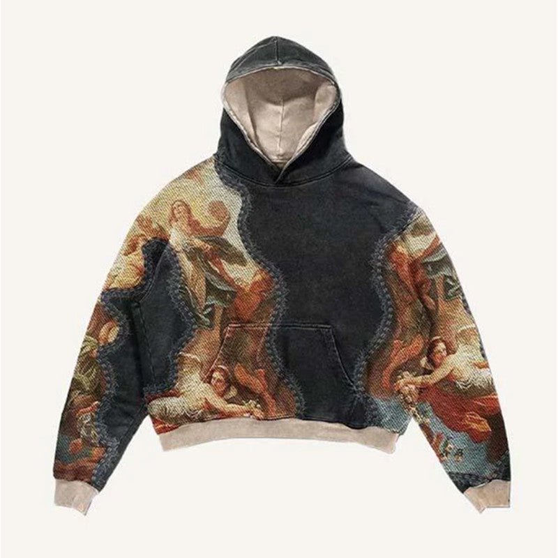 Retro High-Street Y2K Harajuku Gothic Hoodie – Digital Print Pullover Sweatshirt - Rivka Wear