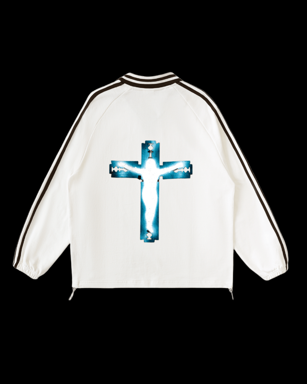 Rivka Unisex | Virgin Mary Contrast Stripe Sweatshirt - Rivka Wear