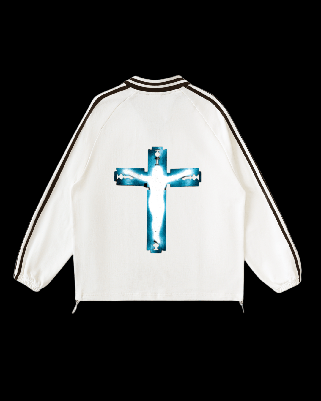 Rivka Unisex | Virgin Mary Contrast Stripe Sweatshirt - Rivka Wear