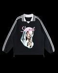 Rivka Unisex | Virgin Mary Contrast Stripe Sweatshirt - Rivka Wear