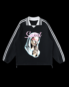Rivka Unisex | Virgin Mary Contrast Stripe Sweatshirt - Rivka Wear