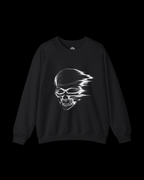 Skull Blur Crewneck Sweatshirt — Distorted Racing Skull Graphic - Rivka Wear