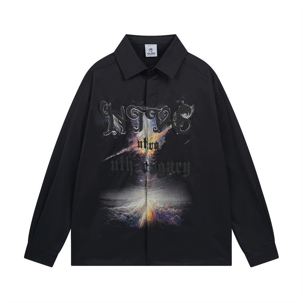 Trendy High Street Spring Autumn Casual Loose Japanese Style Shirt – Cotton Blend Long Sleeve - Rivka Wear