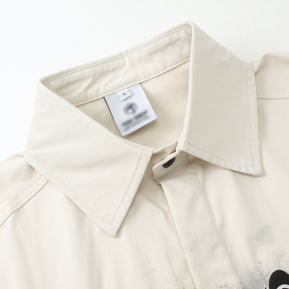 Trendy High Street Spring Autumn Casual Loose Japanese Style Shirt – Cotton Blend Long Sleeve - Rivka Wear