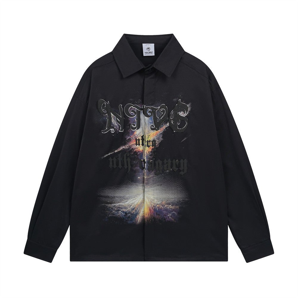 Trendy High Street Spring Autumn Casual Loose Japanese Style Shirt – Cotton Blend Long Sleeve - Rivka Wear