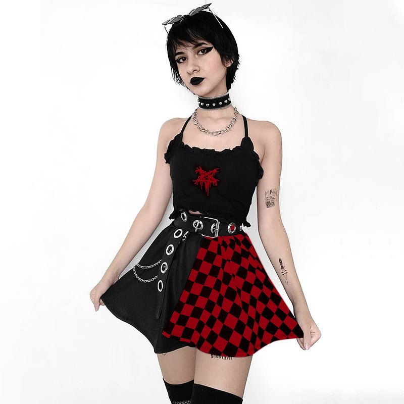 Women's Gothic Plaid Mini Skirt – Harajuku A-Line Streetwear - RivkaWear