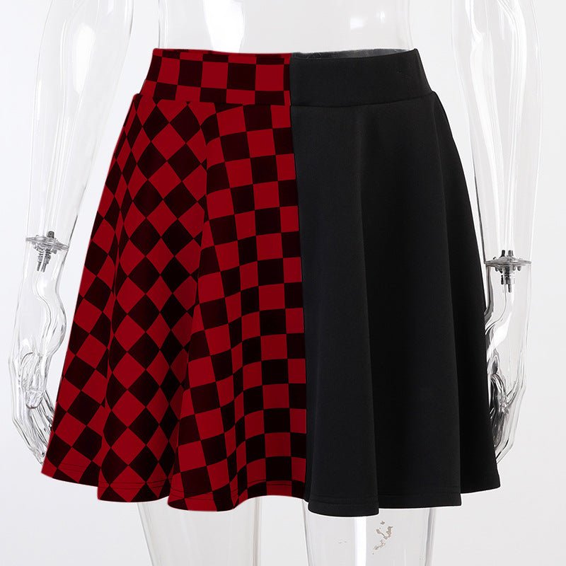 Women's Gothic Plaid Mini Skirt – Harajuku A-Line Streetwear - RivkaWear