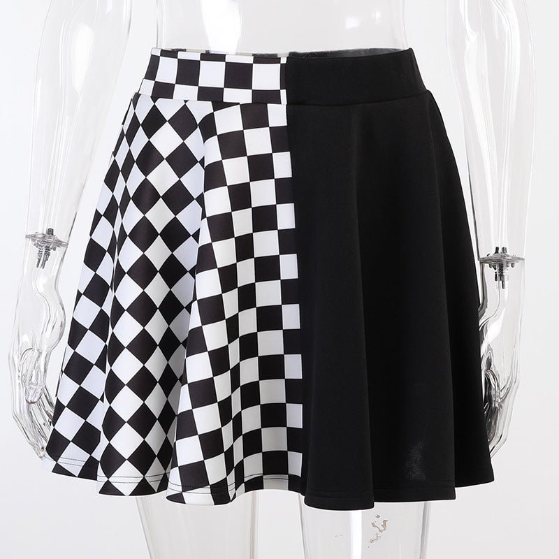 Women's Gothic Plaid Mini Skirt – Harajuku A-Line Streetwear - RivkaWear